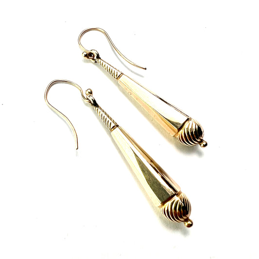Victorian Gold Swirling Drop Earrings