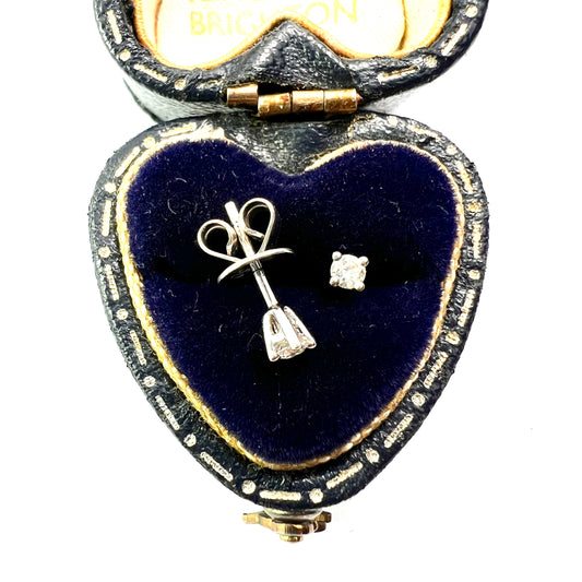 Vintage 18CT White Gold Diamond Stud Earrings