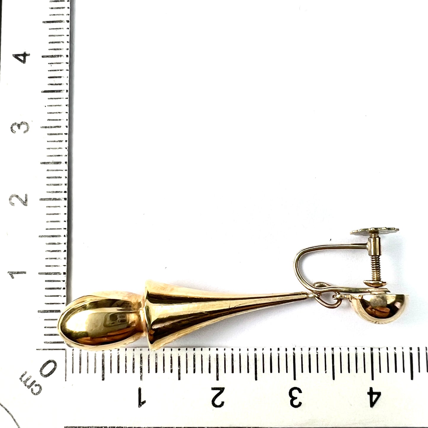 Large Victorian Gold Screwback Drop Earrings