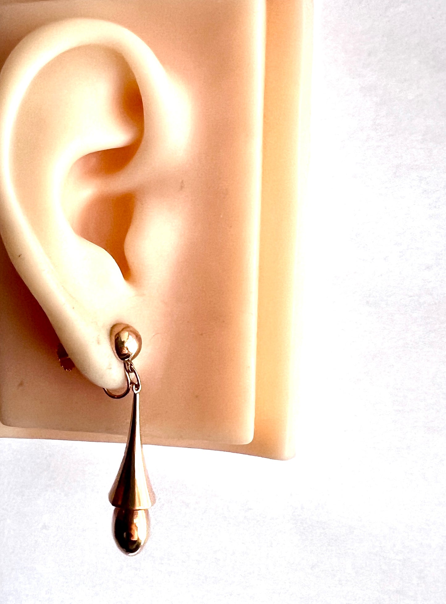 Large Victorian Gold Screwback Drop Earrings