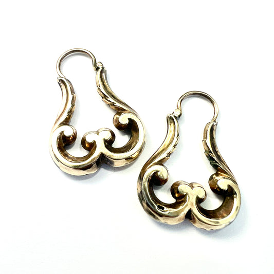 Victorian 9CT Gold Creole Hoop Earrings