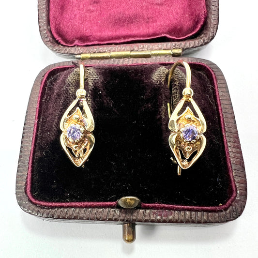 Vintage 14CT Gold Tanzanite Earrings