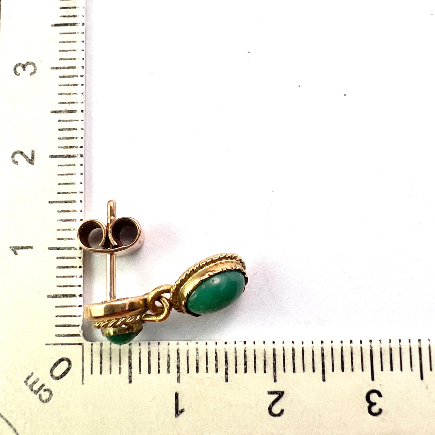 Vintage Turquoise Gold Drop Earrings