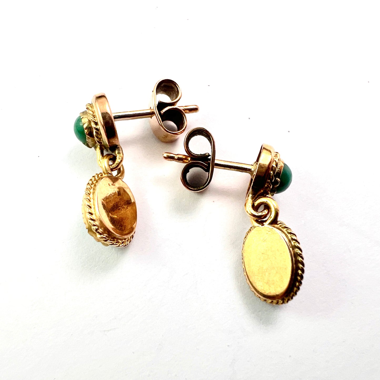 Vintage Turquoise Gold Drop Earrings