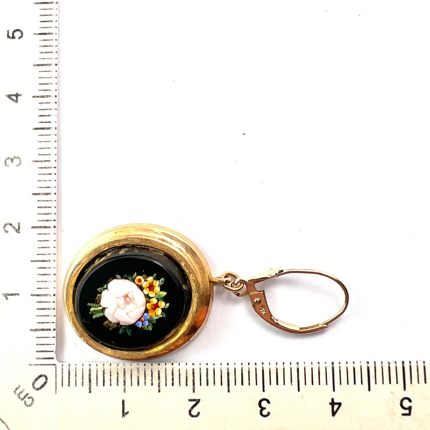 Vintage Micromosaic Earrings on 9CT Gold Wires