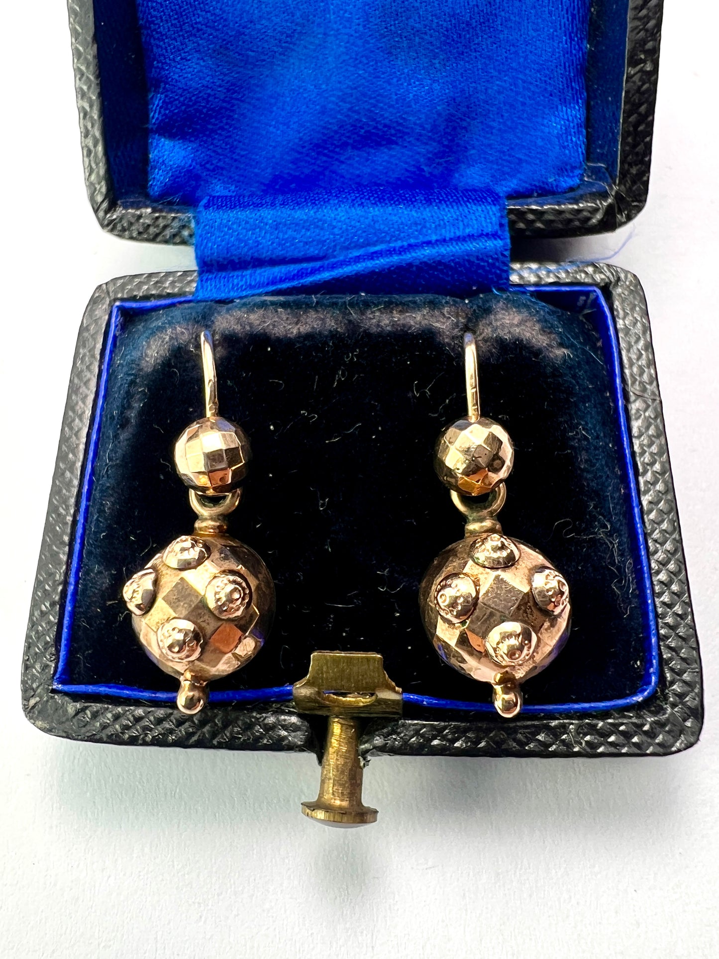Victorian 9CT Gold Orb Drop Earrings