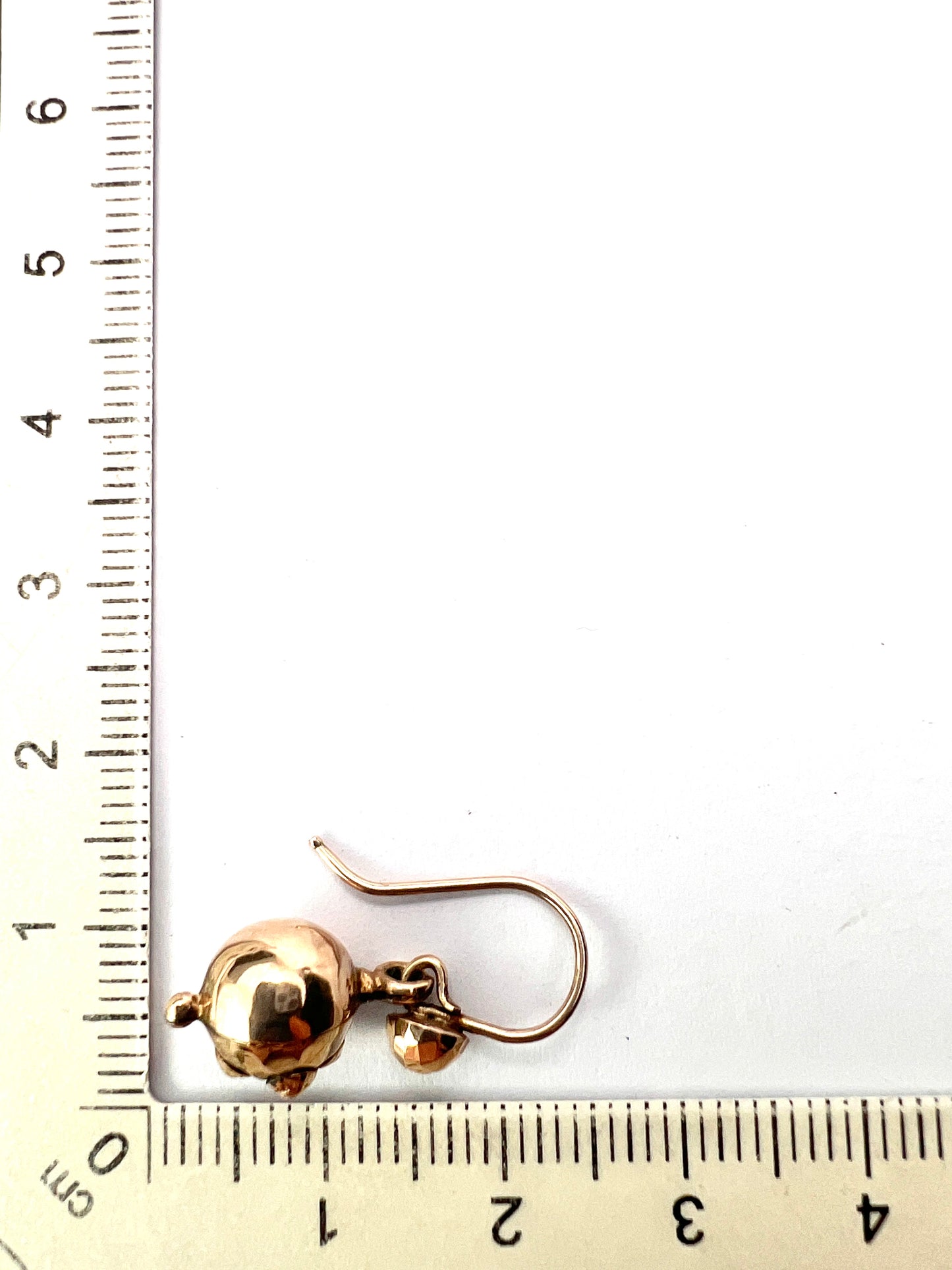 Victorian 9CT Gold Orb Drop Earrings