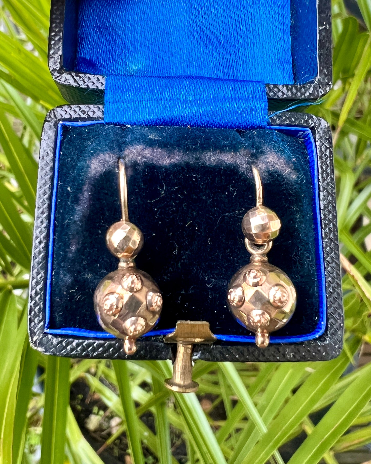 Victorian 9CT Gold Orb Drop Earrings