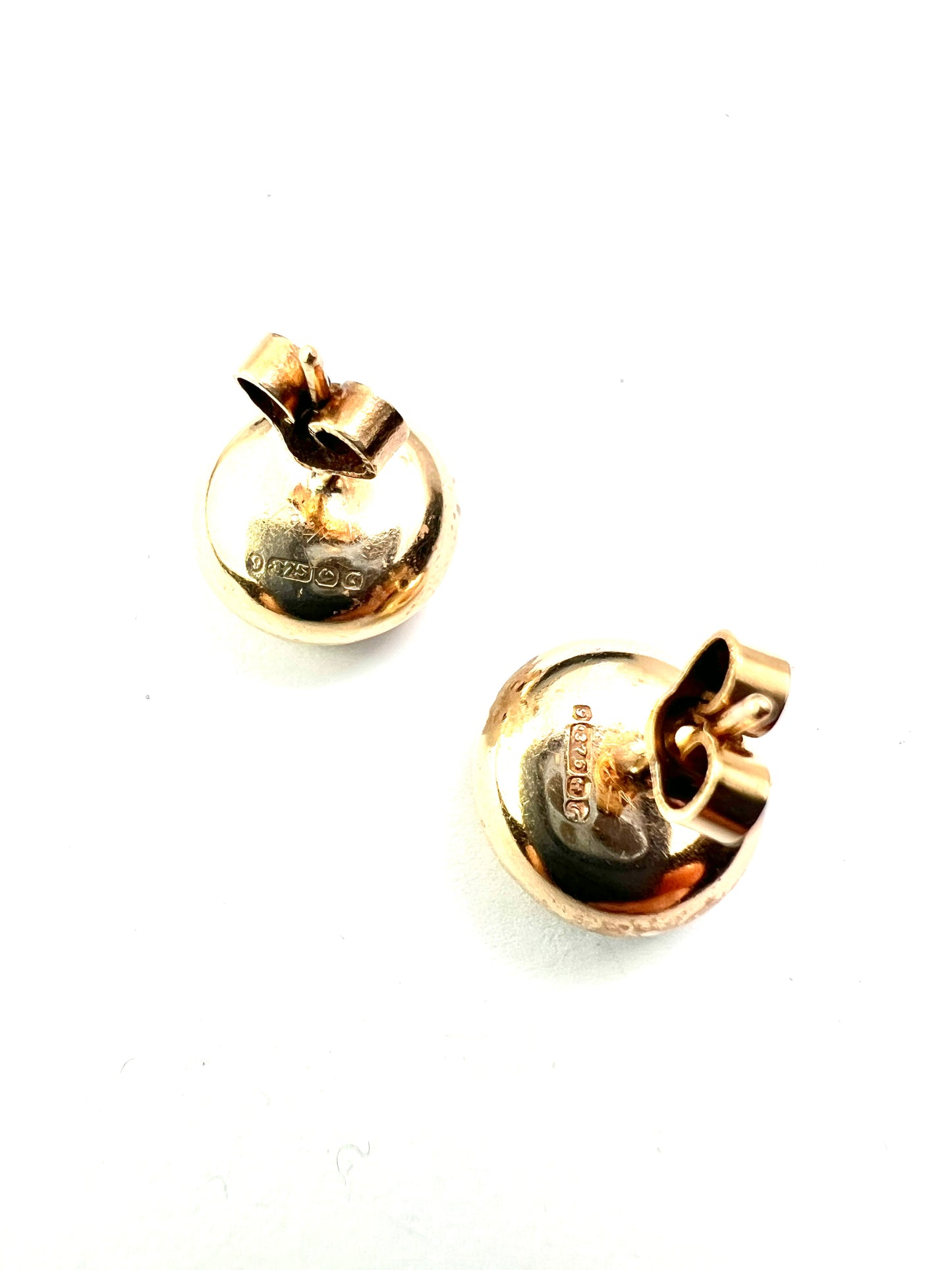 Vintage Deakin & Francis Gold Engraved Button Stud Earrings