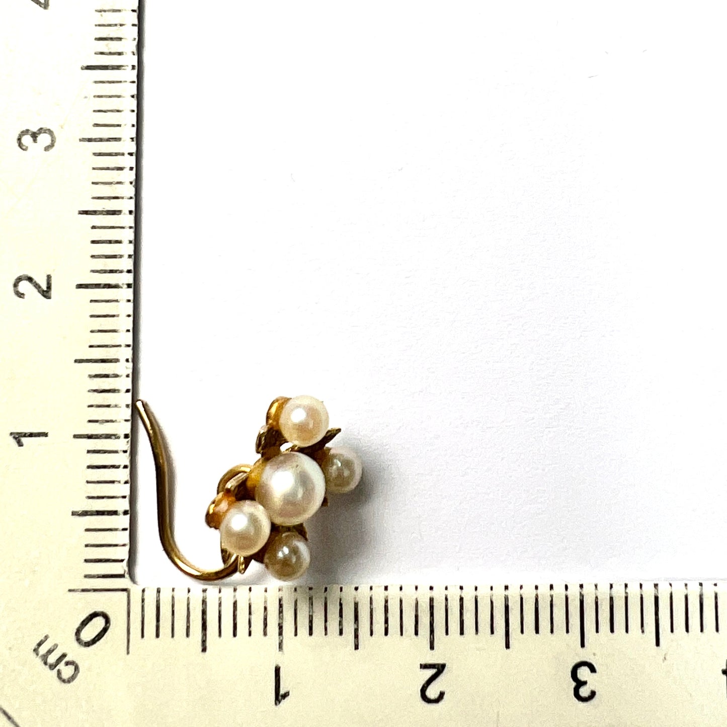 Vintage 9CT Gold Pearl Maltese Cross Earrings