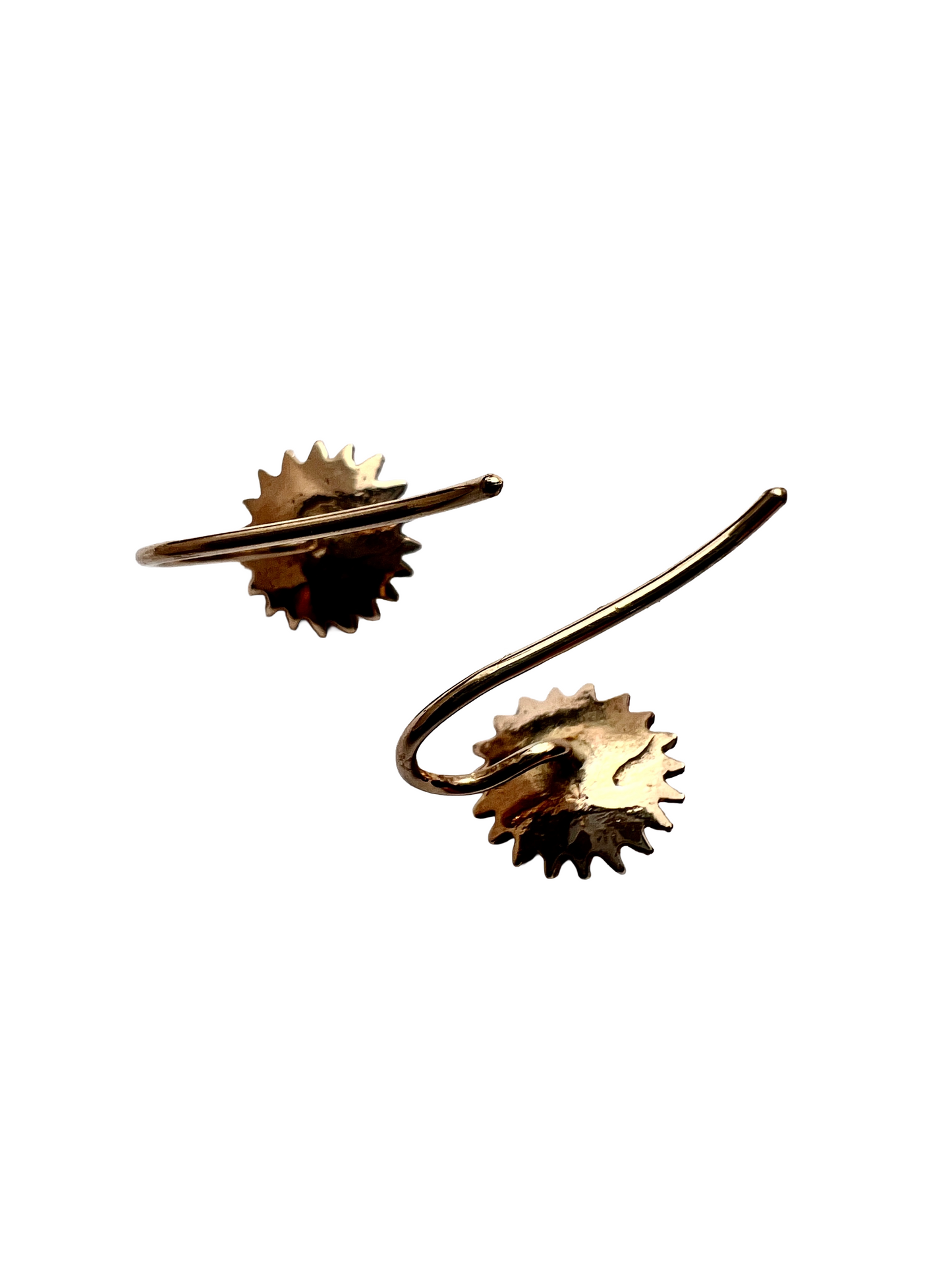 Vintage 9CT Gold Pearl Sunflower Earrings