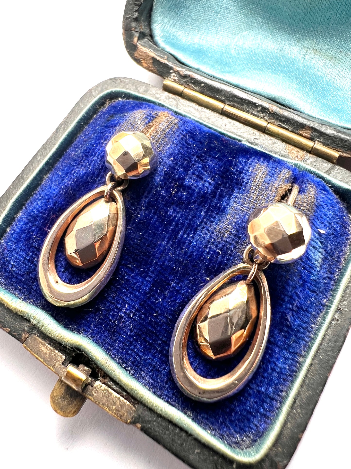 Victorian 9CT Gold Teardrop Day-to-Night Earrings