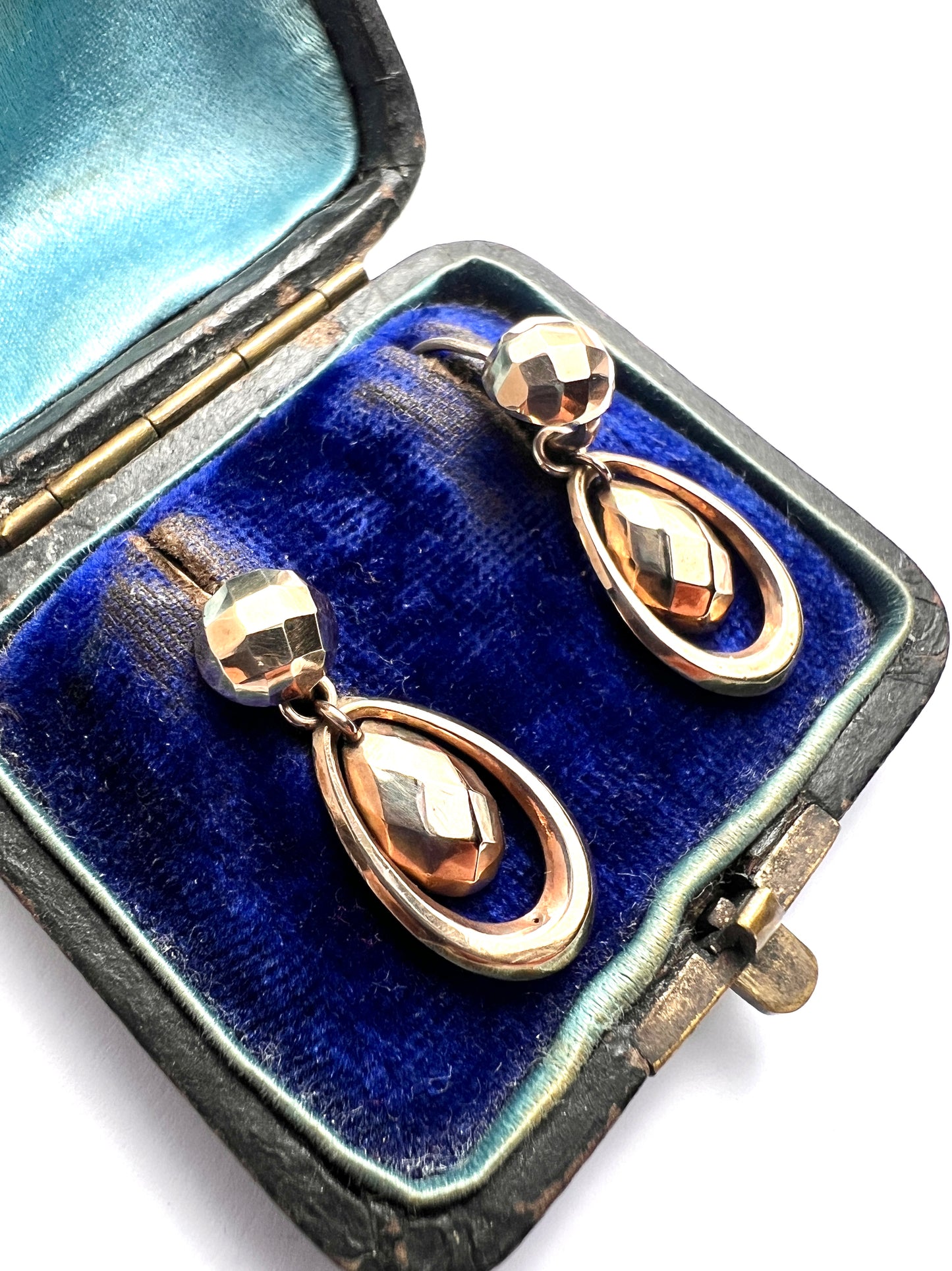 Victorian 9CT Gold Teardrop Day-to-Night Earrings