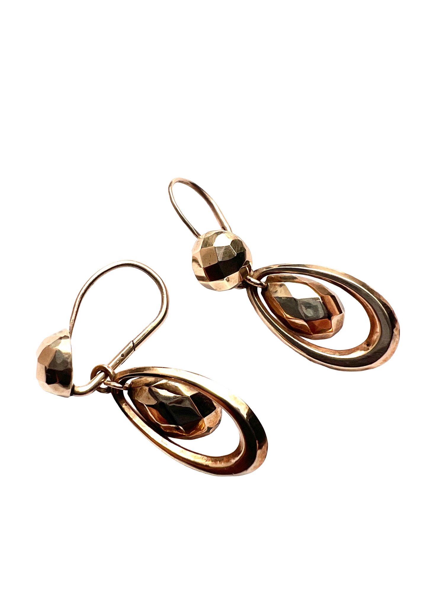 Victorian 9CT Gold Teardrop Day-to-Night Earrings