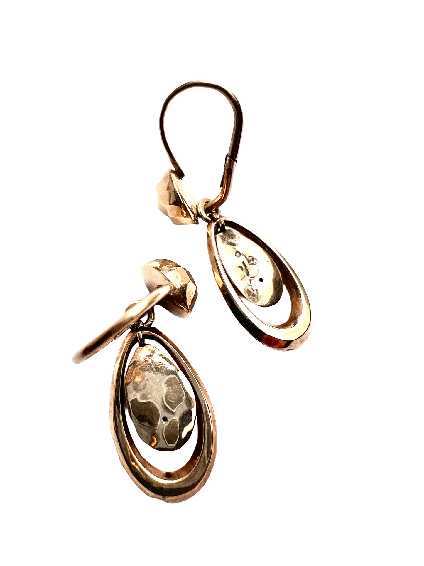 Victorian 9CT Gold Teardrop Day-to-Night Earrings