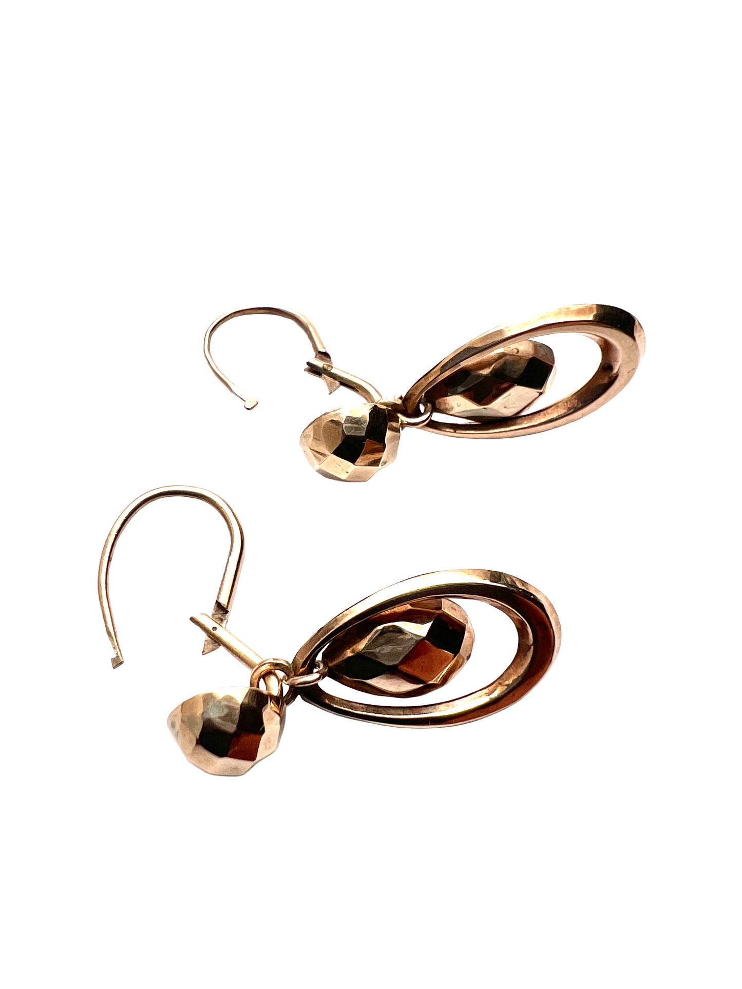 Victorian 9CT Gold Teardrop Day-to-Night Earrings