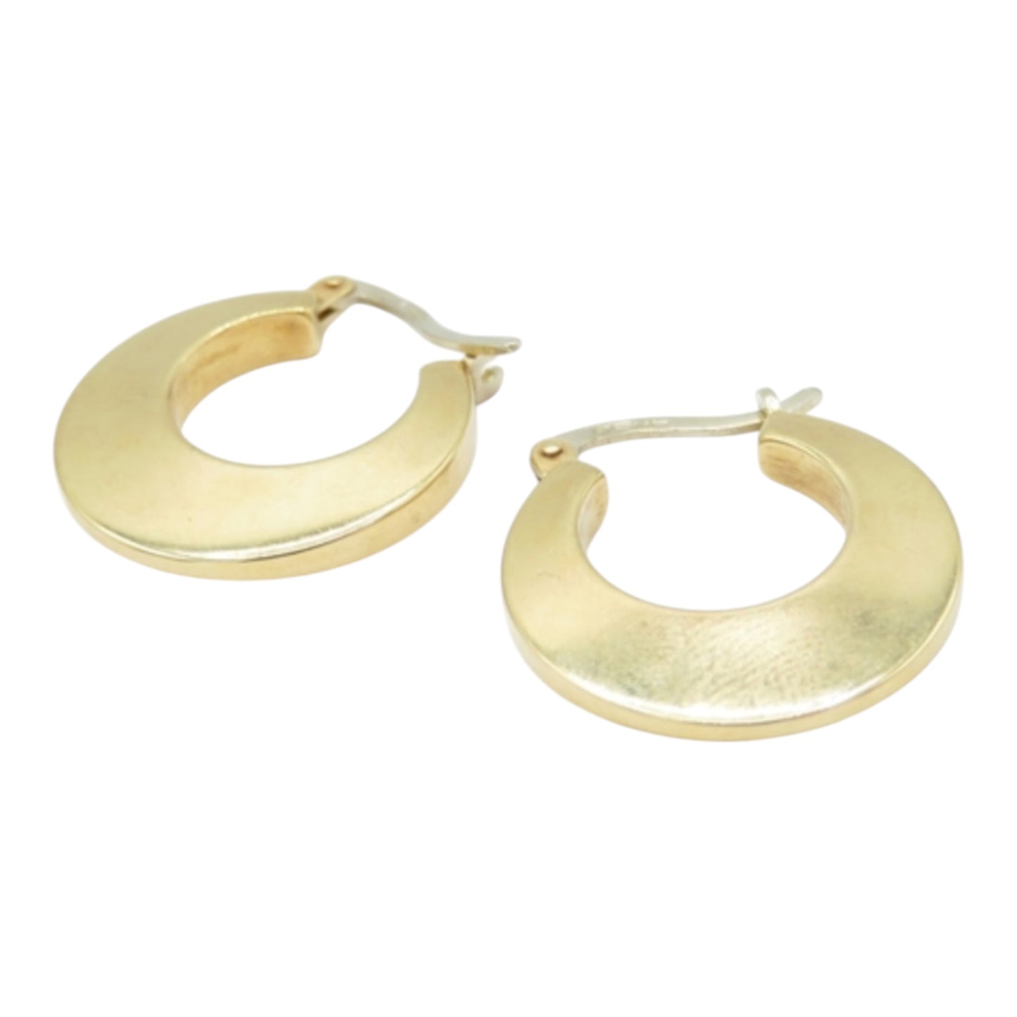 Vintage 18CT Gold Crescent Hoop Earrings