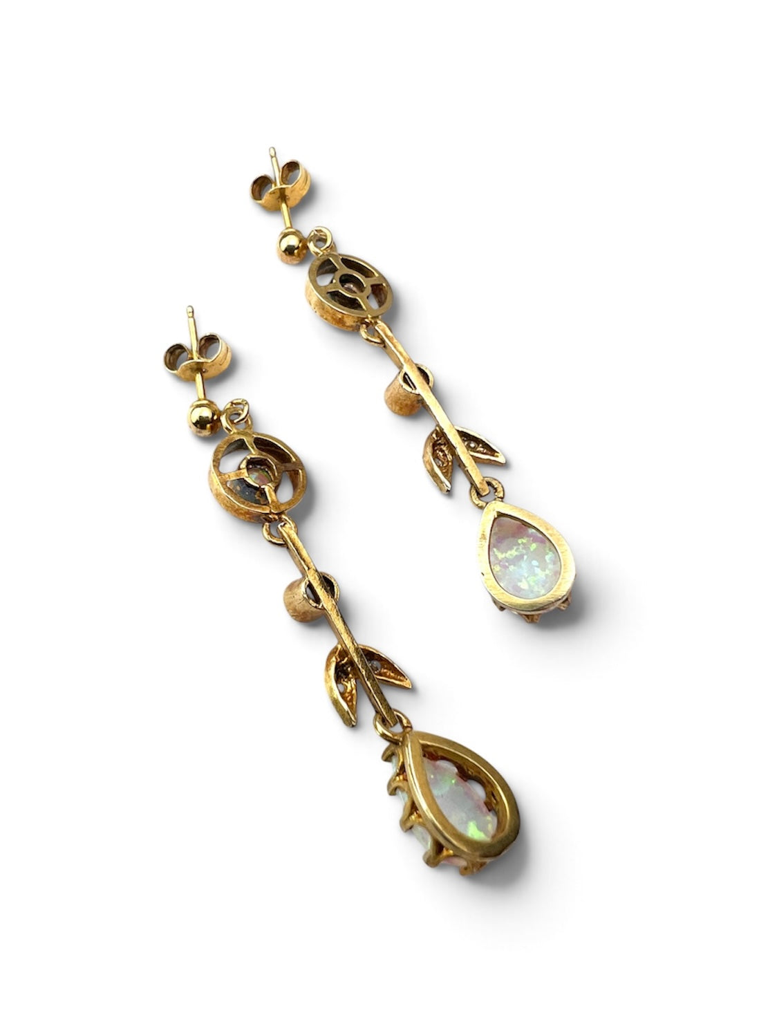 Vintage Edwardian Style Opal Drop Earrings