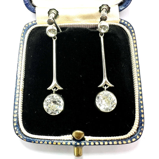 Vintage Art Deco Paste Screwback Drop Earrings